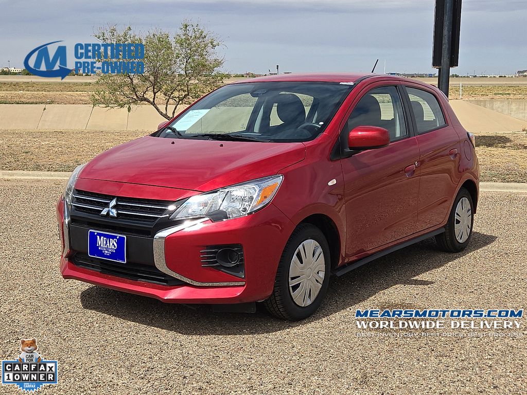 Infrared Metallic 2024 Mitsubishi Mirage ES FWD Hatchback Front-Wheel Drive Continuously Variable Transmission