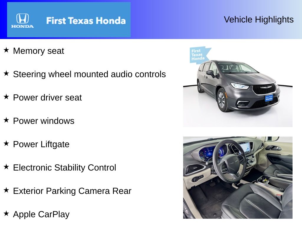 Used Car 2023 Chrysler Pacifica Hybrid  Touring L For Sale Under $25,000 In Austin, Texas