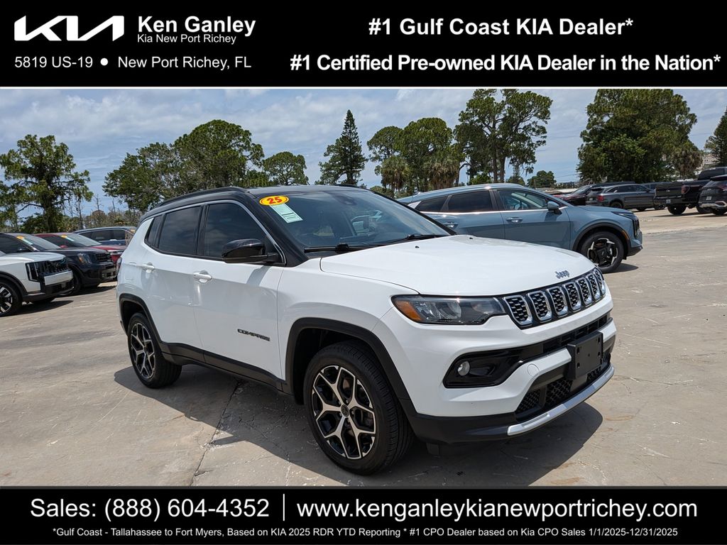 Bright White Clearcoat 2025 Jeep Compass Limited 4WD SUV / Crossover Four-Wheel Drive 8-Speed Automatic