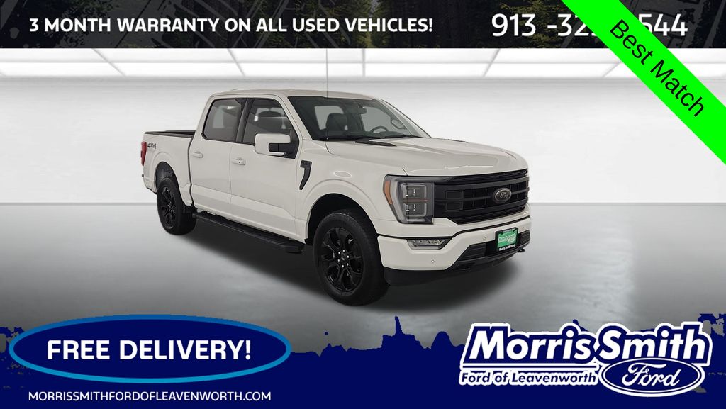 Star White Metallic Tri-Coat 2023 Ford F-150 Lariat SuperCrew 4WD Pickup Truck Four-Wheel Drive Automatic