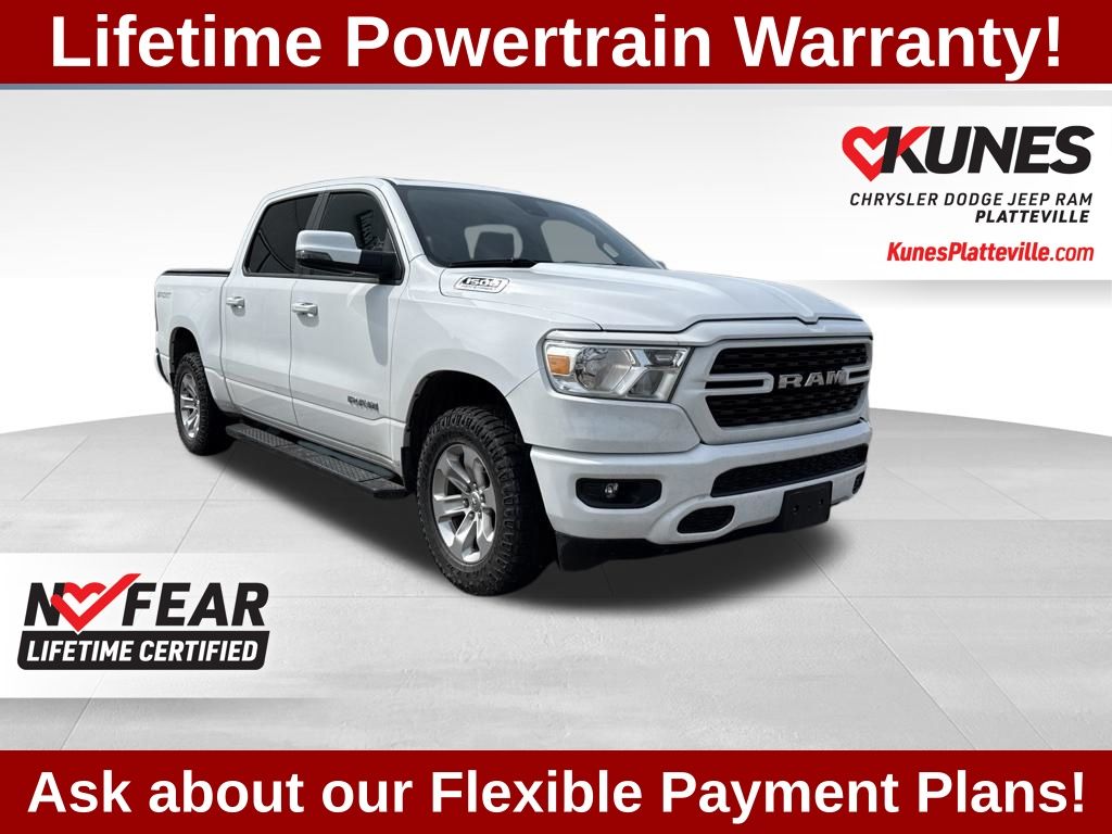 Bright White Clearcoat 2023 RAM 1500 Pickup Truck Four-Wheel Drive 8-Speed Automatic