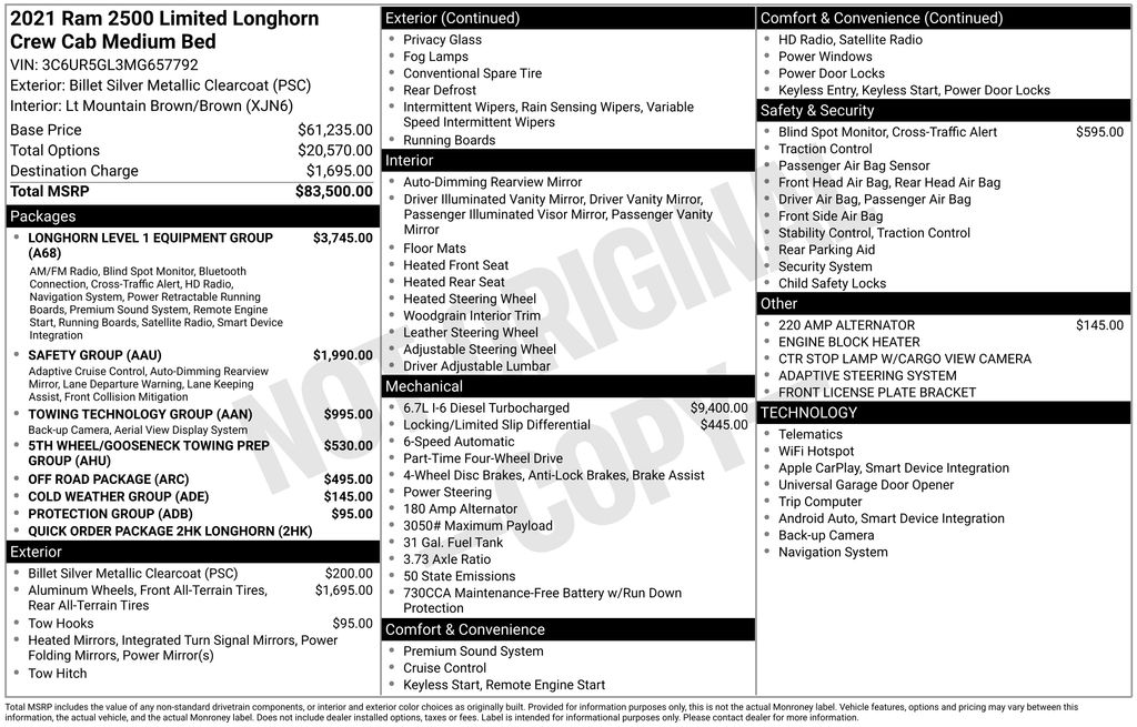 Used Car 2021 Ram 2500  Longhorn For Sale Under $60,000 In Austin, Texas