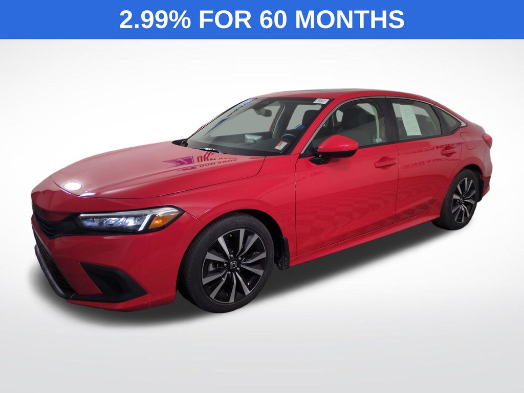 Rallye Red 2024 Honda Civic EX FWD Sedan Front-Wheel Drive Continuously Variable Transmission