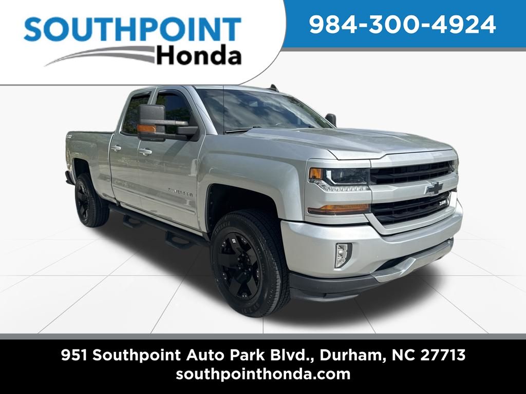 Silver Ice Metallic 2018 Chevrolet Silverado 1500 LT Double Cab 4WD Pickup Truck Four-Wheel Drive 6-Speed Automatic Overdrive