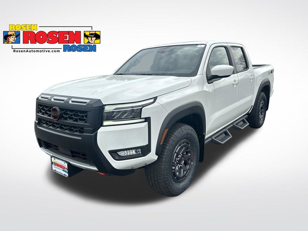 Glacier White 2025 Nissan Frontier Pickup Truck Four-Wheel Drive 9-Speed Automatic Overdrive