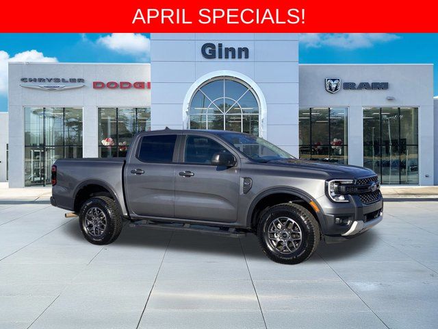 Gray Metallic 2024 Ford Ranger XLT SuperCrew 4WD Pickup Truck Four-Wheel Drive Automatic