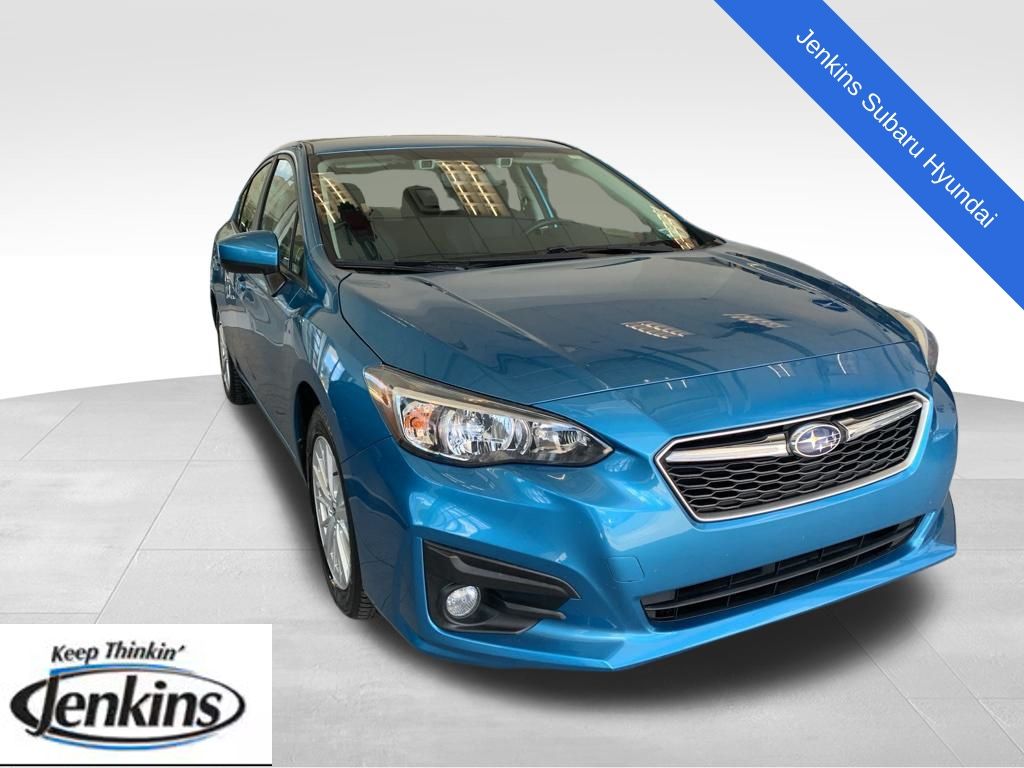 Island Blue Pearl 2018 Subaru Impreza 2.0i Premium Sedan AWD Sedan All-Wheel Drive Continuously Variable Transmission