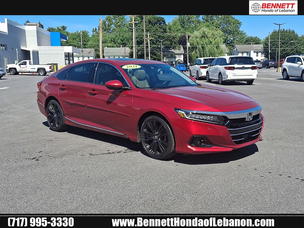 Red 2021 Honda Accord Sedan Front-Wheel Drive Continuously Variable Transmission