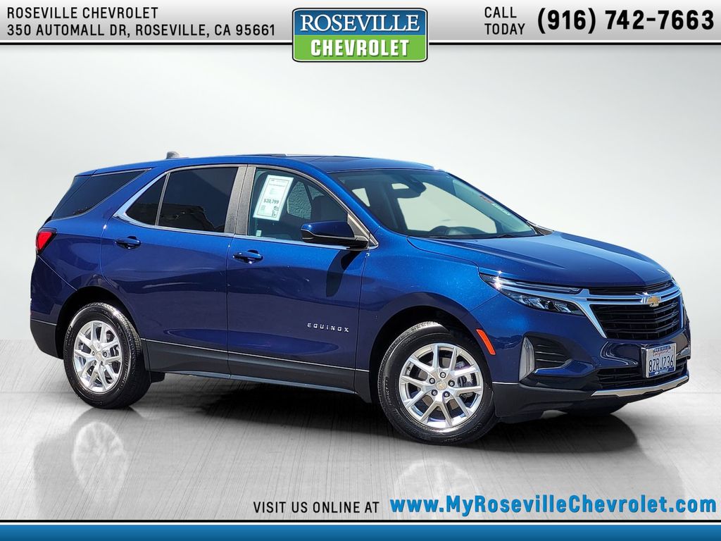 Blue 2022 Chevrolet Equinox LT FWD with 1LT SUV / Crossover Front-Wheel Drive 6-Speed Automatic Overdrive