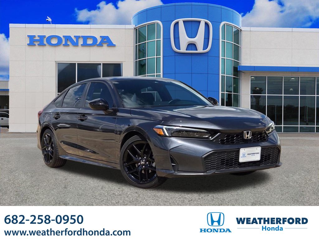 Meteorite Gray Metallic 2025 Honda Civic Sport FWD Sedan Front-Wheel Drive Continuously Variable Transmission