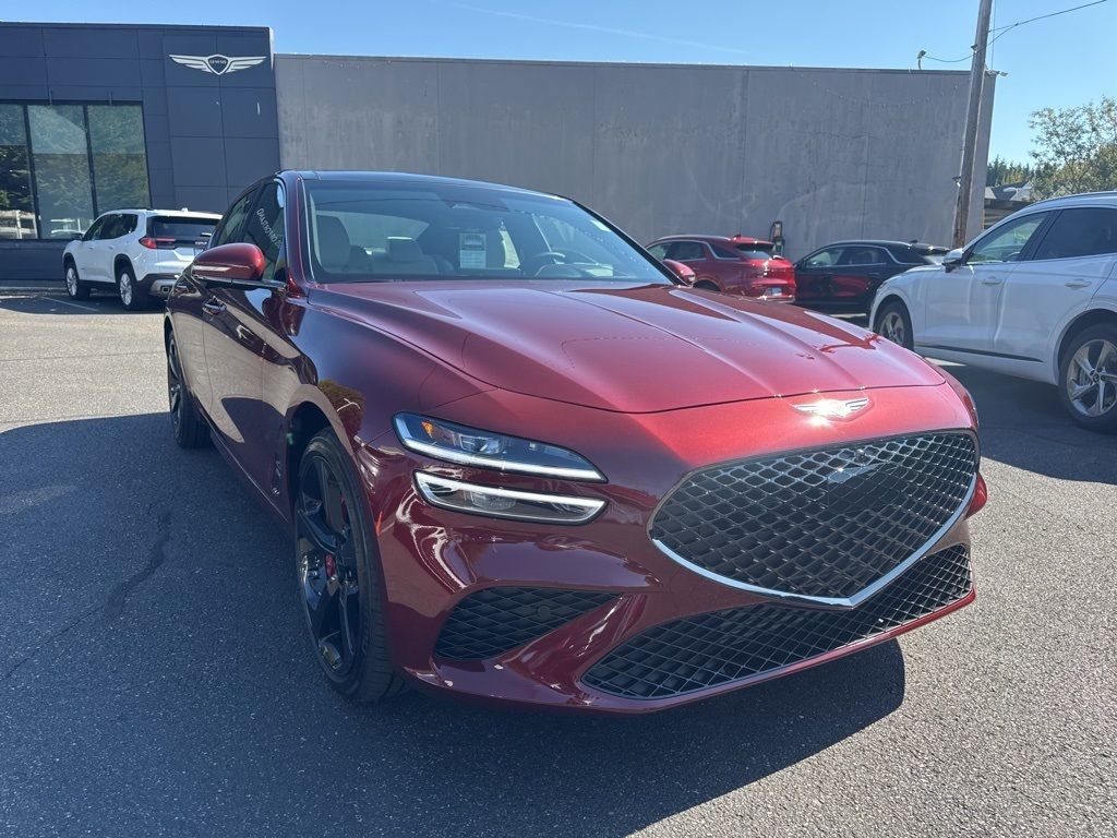 Cavendish Red 2026 Genesis G70 3.3T Sport Prestige AWD Sedan All-Wheel Drive 8-Speed Automatic