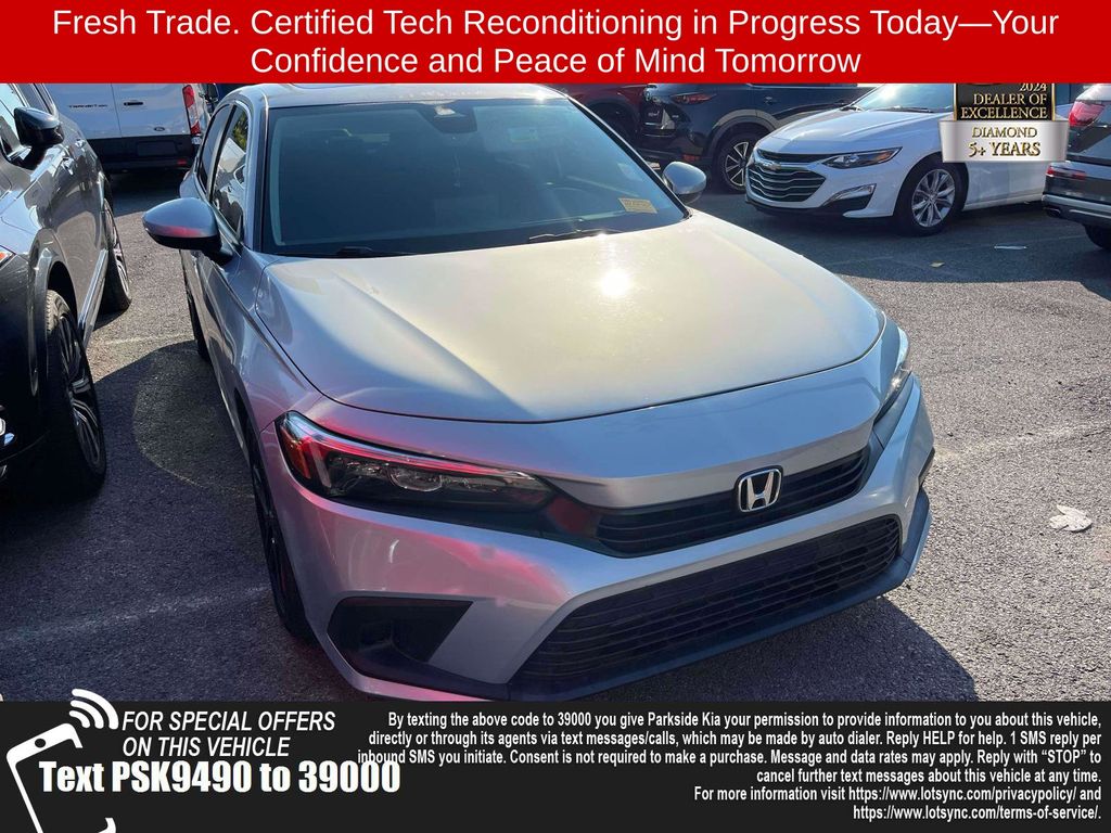 Gray 2022 Honda Civic Sedan Front-Wheel Drive Continuously Variable Transmission