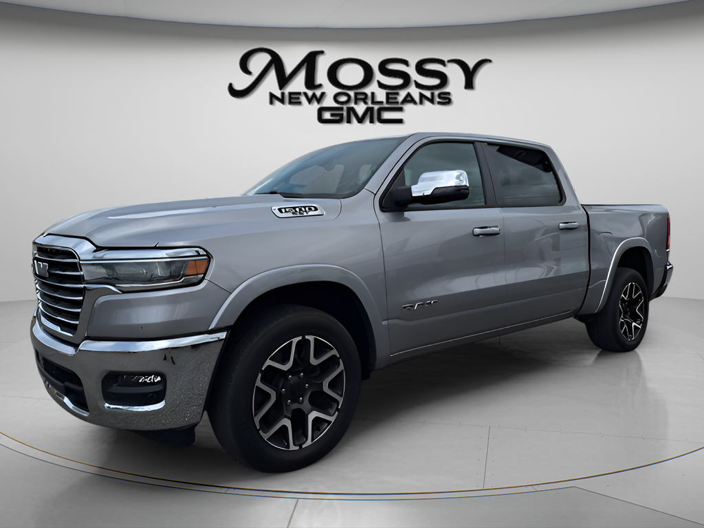 Billet Silver Metallic Clearcoat 2025 RAM 1500 Laramie Crew Cab 4WD Pickup Truck Four-Wheel Drive 8-Speed Automatic