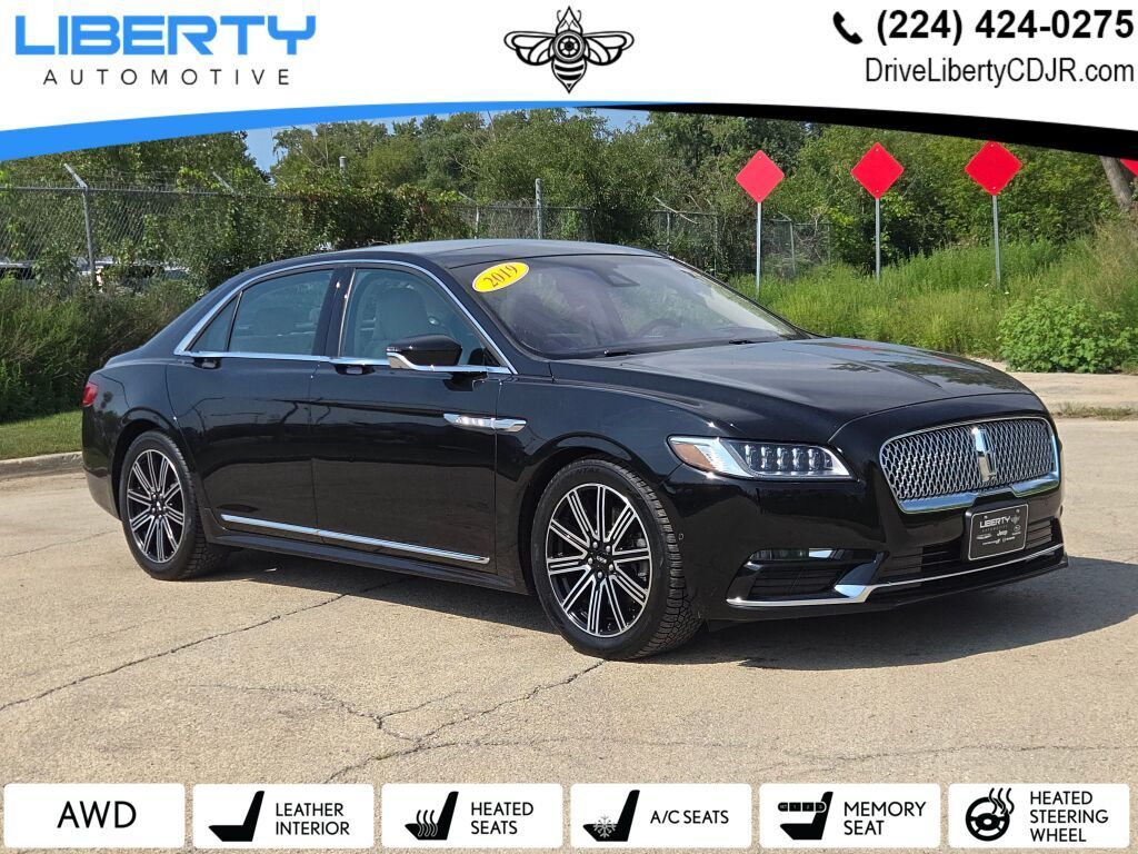 Black Metallic 2019 Lincoln Continental Sedan All-Wheel Drive 6-Speed Automatic