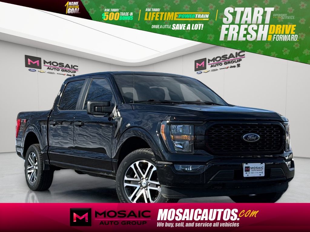 Agate Black Metallic 2023 Ford F-150 XL SuperCrew 4WD Pickup Truck Four-Wheel Drive Automatic