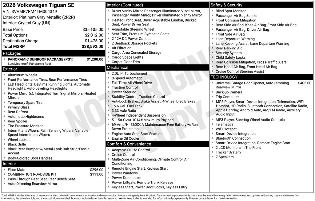 Used 2026 Gray Volkswagen 2.0T SE image 2