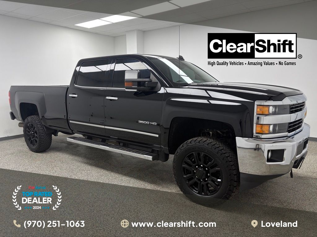 Black 2016 Chevrolet Silverado 3500HD LTZ Crew Cab 4WD Pickup Truck Four-Wheel Drive 6-Speed Automatic