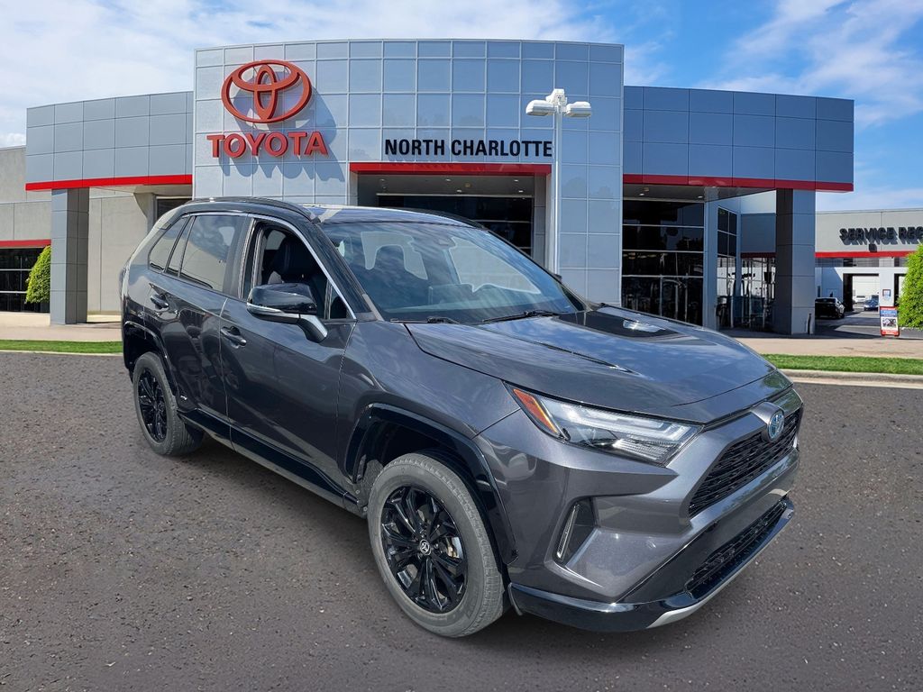 Magnetic Gray Metallic/Midnight Black Metallic 2023 Toyota RAV4 Hybrid XSE AWD SUV / Crossover All-Wheel Drive Continuously Variable Transmission