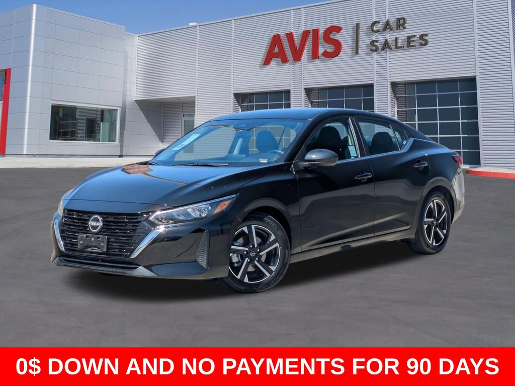 Black 2025 Nissan Sentra SV FWD Sedan Front-Wheel Drive Continuously Variable Transmission