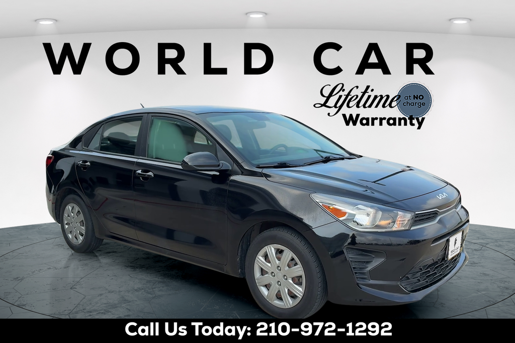 Aurora Black 2022 Kia Rio Sedan Front-Wheel Drive Continuously Variable Transmission