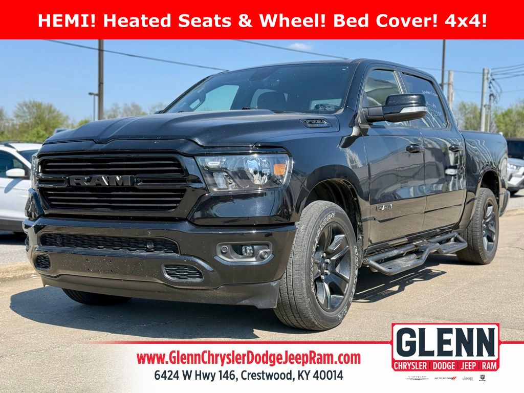 Diamond Black Crystal Pearlcoat 2021 RAM 1500 Big Horn Crew Cab 4WD Pickup Truck Four-Wheel Drive 8-Speed Automatic