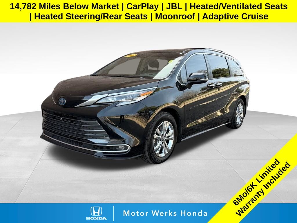 Midnight Black Metallic 2021 Toyota Sienna Platinum 7-Passenger FWD Minivan Front-Wheel Drive Continuously Variable Transmission