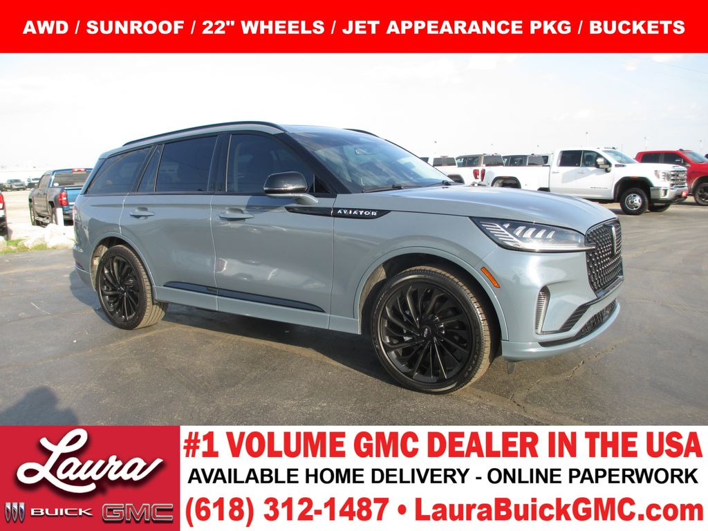 Whisper Blue Metallic Clearcoat 2025 Lincoln Aviator Reserve AWD SUV / Crossover All-Wheel Drive Automatic