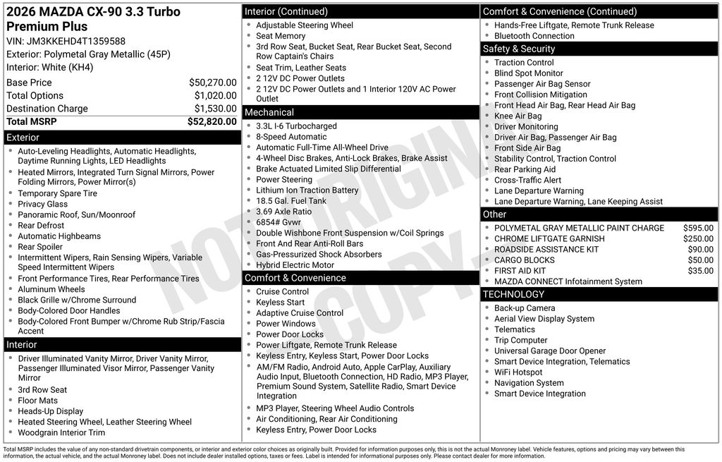 2026 Mazda CX-90 3.3 Turbo Premium Plus