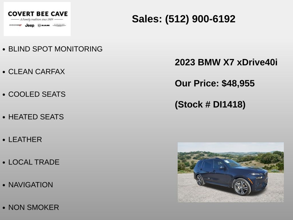 Used Car 2023 Bmw X7  Xdrive40i For Sale Under $50,000 In Austin, Texas