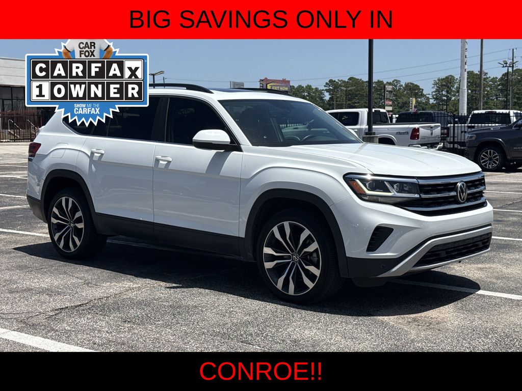 2022 Volkswagen Atlas 3.6L V6 SE w/Technology White at DeMontrond Mazda