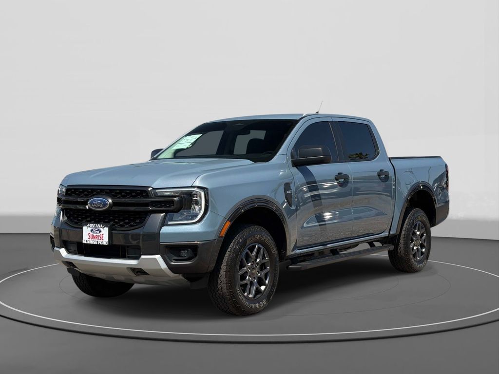 Blue (Azure Gray Metallic) 2024 Ford Ranger XLT SuperCrew 4WD Pickup Truck Four-Wheel Drive Automatic