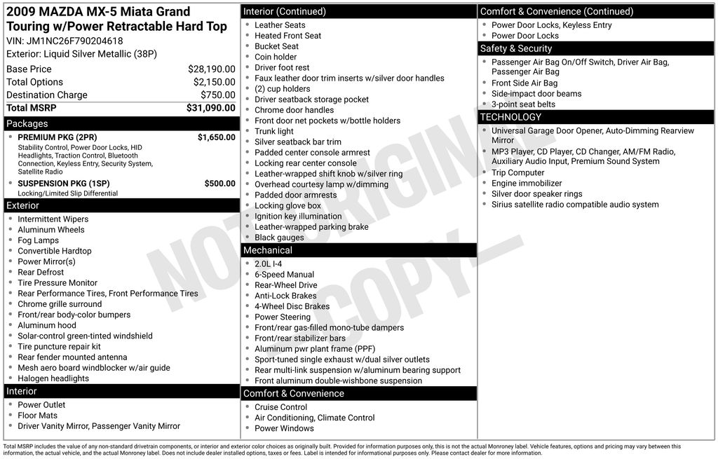 2009 Mazda MX-5 Miata Grand Touring