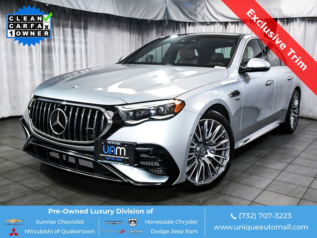 Cirrus Silver Metallic 2025 Mercedes-Benz E-Class AMG E 53 Hybrid 4MATIC+ Sedan All-Wheel Drive 9-Speed Automatic