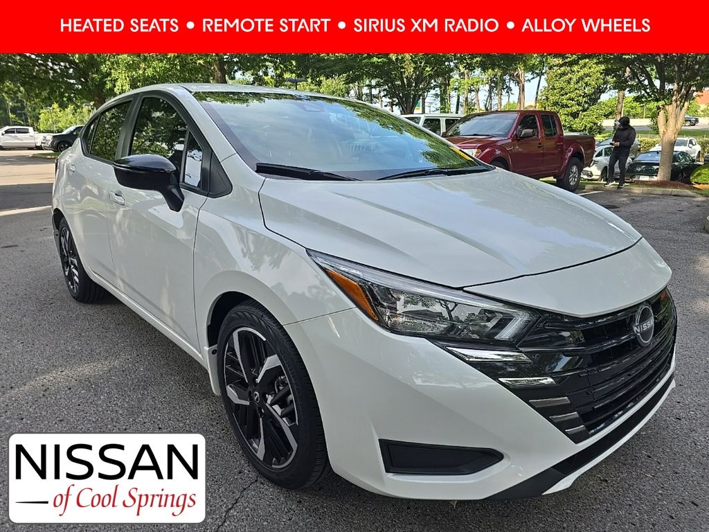 Aspen White 2024 Nissan Versa Sedan Front-Wheel Drive Continuously Variable Transmission