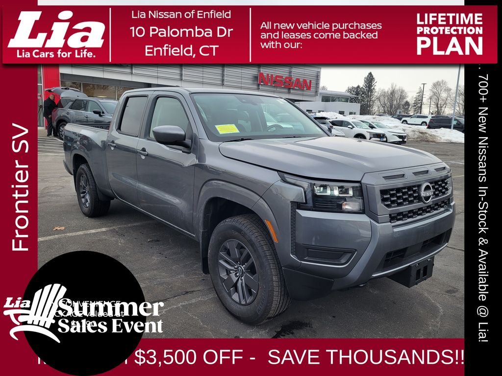 Gray (Gun Metallic) 2026 Nissan Frontier SV Crew Cab LB 4WD Pickup Truck Four-Wheel Drive 9-Speed Automatic Overdrive