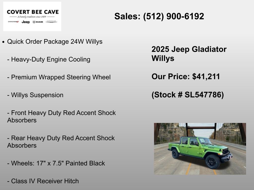 New Car 2025 Jeep Gladiator  For Sale Under $50,000 In Austin, Texas