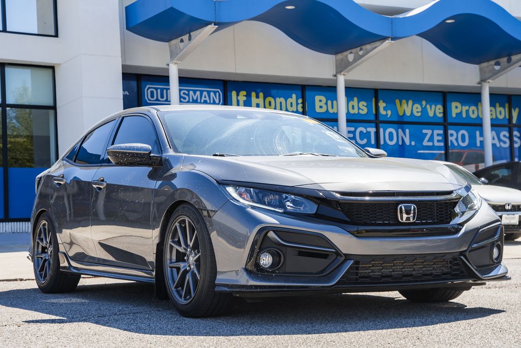 Gray (Modern Steel Metallic) 2021 Honda Civic Hatchback Sport FWD Hatchback Front-Wheel Drive 6-Speed Manual