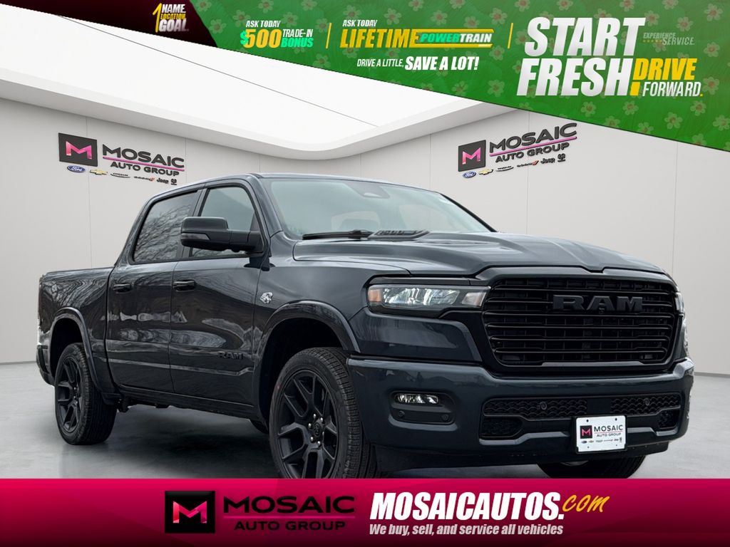 Forged Blue Metallic 2026 RAM 1500 Laramie Crew Cab 4WD Pickup Truck Four-Wheel Drive 8-Speed Automatic