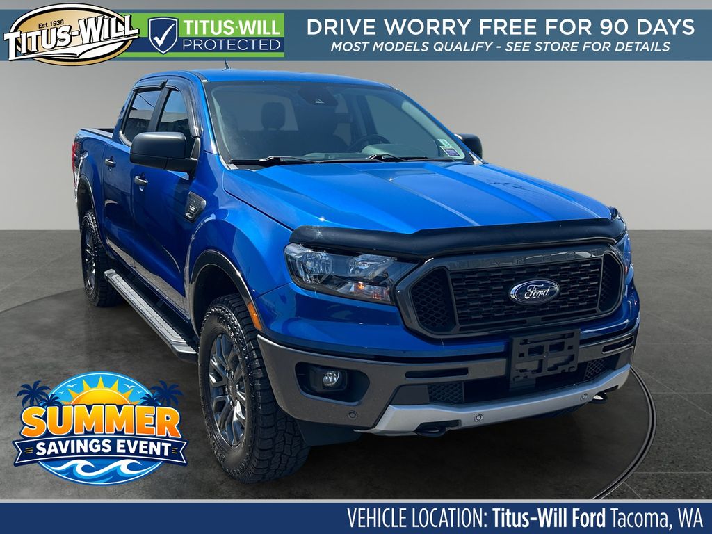 Lightning Blue Metallic 2020 Ford Ranger XLT SuperCrew 4WD Pickup Truck Four-Wheel Drive Automatic