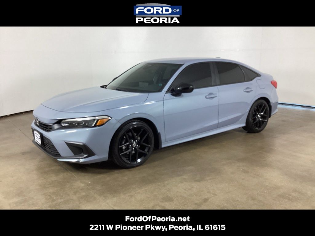 Sonic Gray Pearl 2022 Honda Civic Sedan Front-Wheel Drive Continuously Variable Transmission