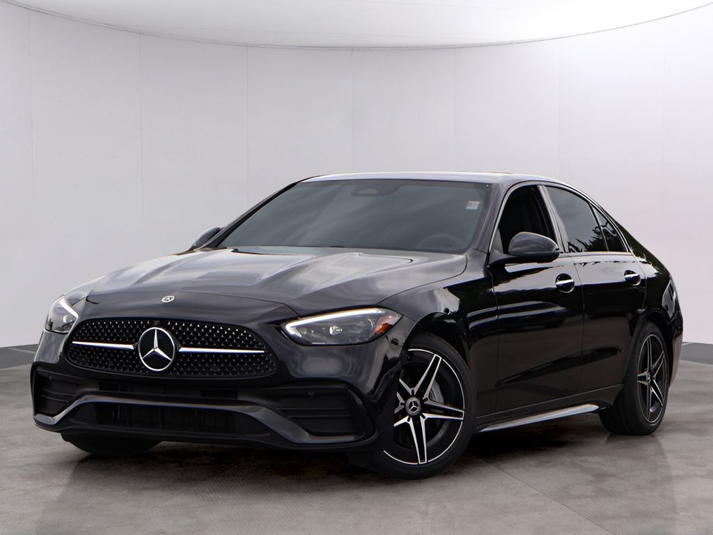 Obsidian Black 2024 Mercedes-Benz C-Class Sedan All-Wheel Drive 9-Speed Automatic