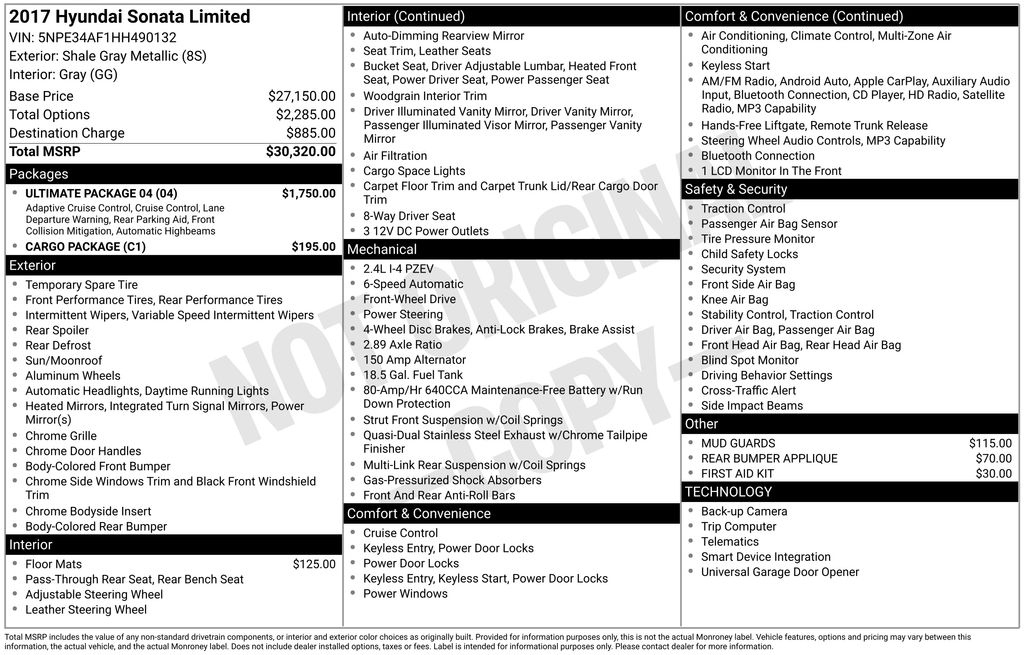 Used 2017 Gray Hyundai Limited image 7