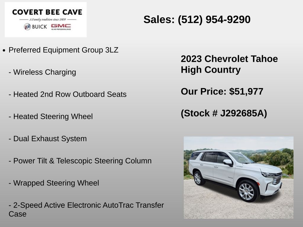 Used Car 2023 Chevrolet Tahoe  High Country For Sale Under $60,000 In Austin, Texas