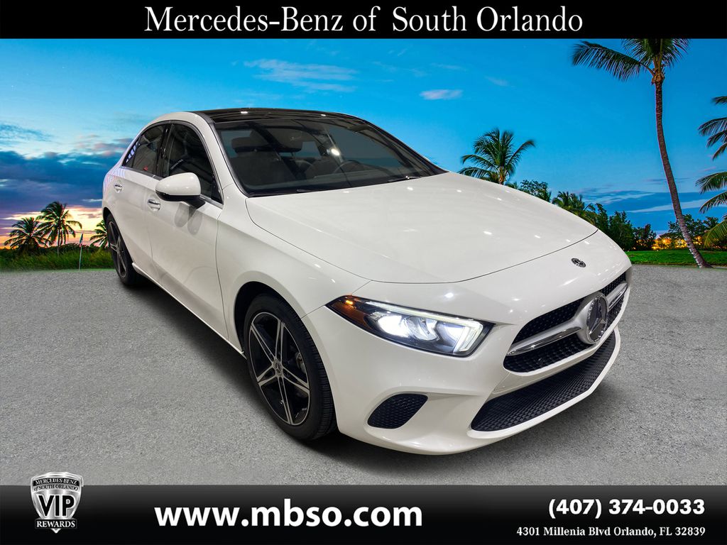 Polar White 2019 Mercedes-Benz A-Class Sedan Front-Wheel Drive 7-Speed Automatic