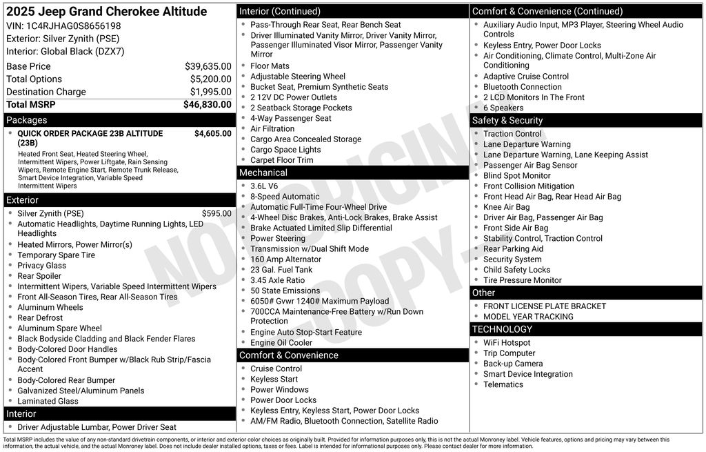 2025 Jeep Grand Cherokee Altitude 4WD