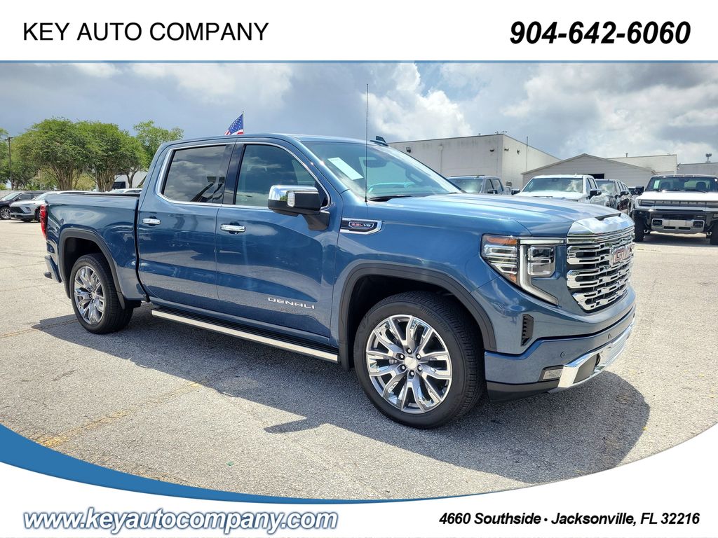 Downpour Metallic 2025 GMC Sierra 1500 Denali Crew Cab 4WD Pickup Truck Four-Wheel Drive Automatic
