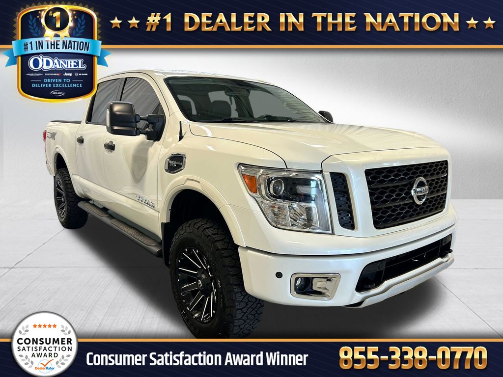 Pearl White Metallic 2017 Nissan Titan Pickup Truck Four-Wheel Drive 7-Speed Automatic