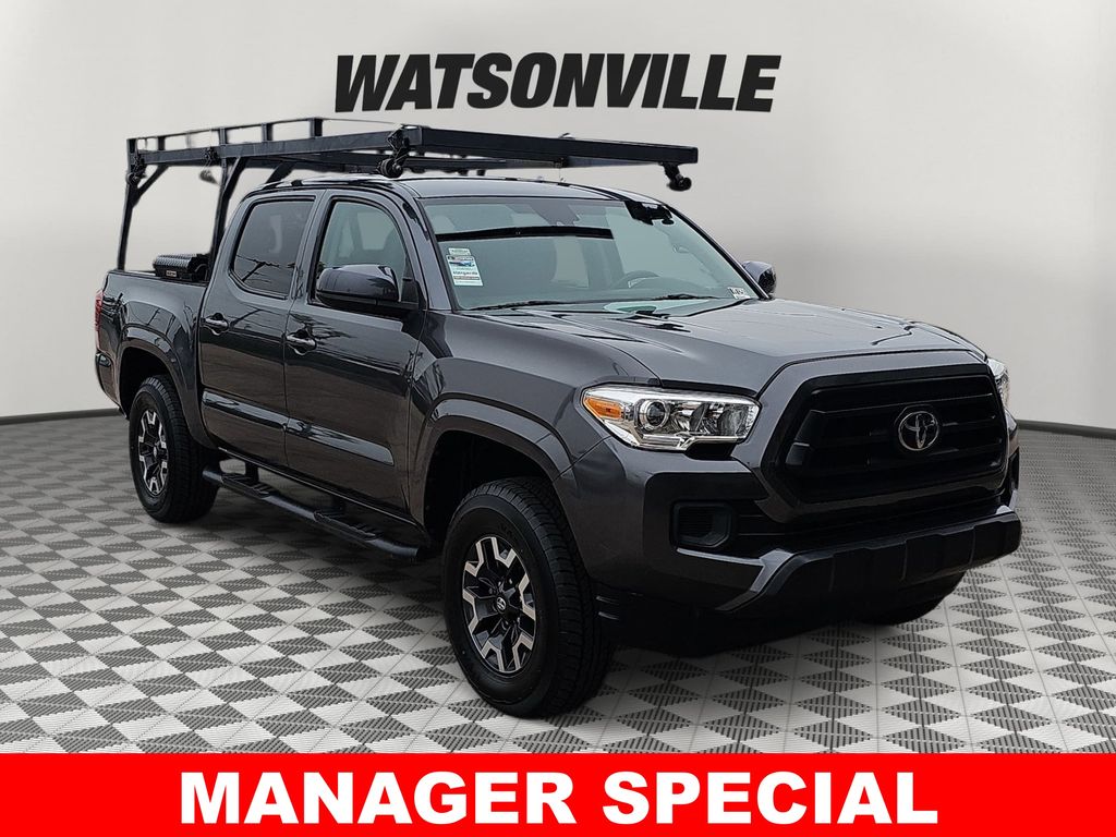 Magnetic Gray Metallic 2021 Toyota Tacoma SR V6 Double Cab 4WD Pickup Truck Four-Wheel Drive 6-Speed Automatic