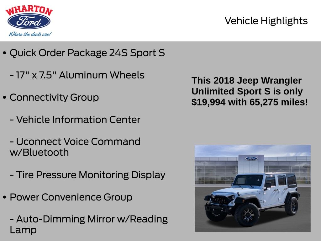 2018 Jeep Wrangler JK Unlimited Sport - 10
