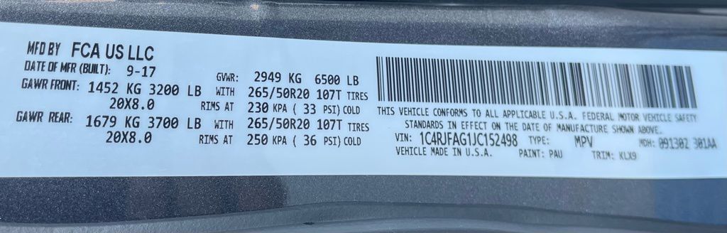 2018 Jeep Grand Cherokee Altitude Gray at Autostrade